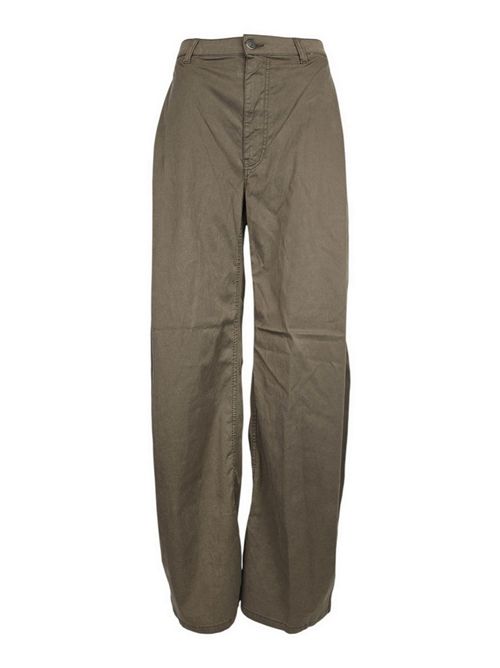 pantalone donna largo con pinces marrone